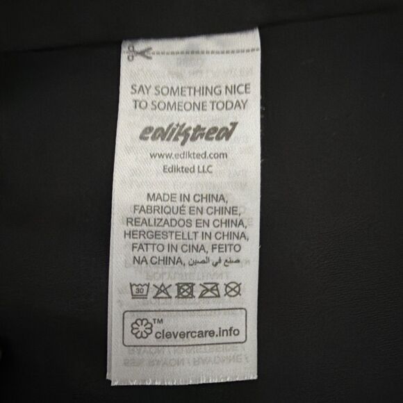 Edgy Goth Fairy Y2K Streetwear Edikted Tana Faux Leather Halter Top XS - Picture 7 of 7